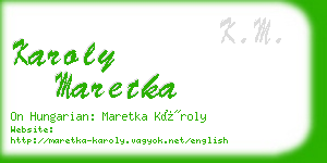 karoly maretka business card